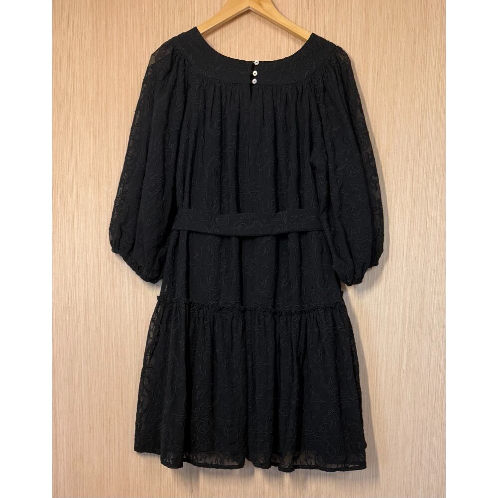 Anthropologie Eri + Ali Astrid Embroidered Dress Womens Size Large Black - Picture 5 of 12